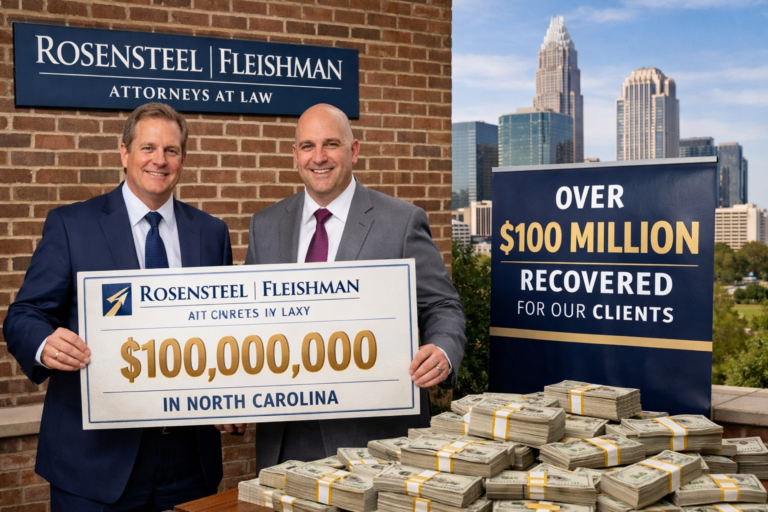 Rosensteel Fleishman Car Accident & Injury Lawyers in Charlotte Announces Milestone of Over $100 Million Recovered for Clients in North Carolina